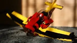 LEGO City Stunt Plane Super Slow Motion Crash 1000fps
