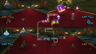 Mario Kart Wii CPU Race #63 (4P, Teams, Extra CPUs, N64 Bowser's Castle)