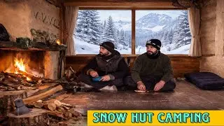 🏔️ Snowy Mountains Mein Night Hut Camping | Pure Winter Vibes / snow survival, Camping ￼