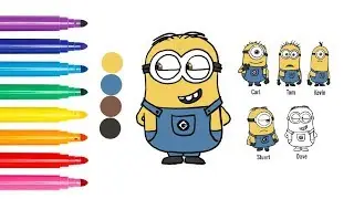 Minions - Dave, Stuart, Kevin, Tom and Carl - Drawing and Painting