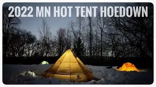 A Hot Tent Group Camp. Winter Camping & Campfire Cooking
