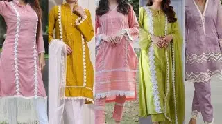 Watch full video #pakistani plane dress with lace design idea #latest suits #trending dress idea 