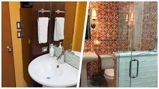 75 Gray Floor Bathroom With Orange Walls Design Ideas You'll Love 🌈