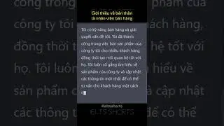 Giới thiệu về bản th&acirc;n l&agrave;  nh&acirc;n vi&ecirc;n b&aacute;n h&agrave;ng #ieltsshorts
