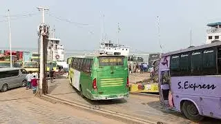 Ac vs none ac bus loading competition  at Daulatdia ferry ghat || Biggest Ferry Ghat in Bangladesh