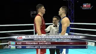(86kg) TOGAMBAY SAGYNDYK KAZ vs ABDULLAEV SHOKHJAKHON UZB | ASBC Asian U22 Boxing Championships 2023