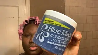 Roller Sets Using Only Blue Magic Hair Grease On My Natural Thin Hair