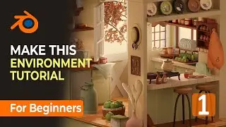 Blender 4.4 Beginner Tutorial &ndash; Make This Stylized Kitchen | 3D Environment (Part 1)