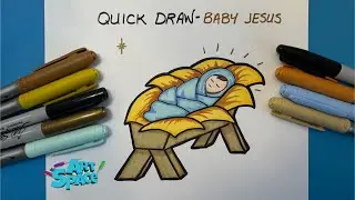 Quick Draws for Kids - How to Draw BABY JESUS  IN A MANGER (Easy)