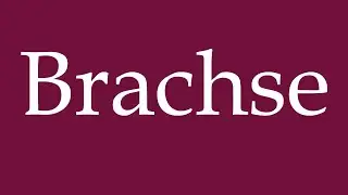 How to Pronounce ''Brachse'' (Bream) Correctly in German