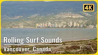 Rolling Surf Sounds Vancouver, Canada 10hrs | Steady Ocean White Noise for Sleep and Concentration