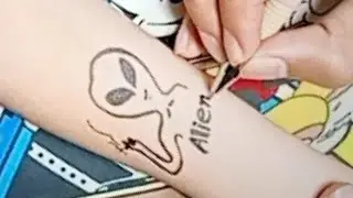 How to make Alien tattoo with Pan || New tattoo Design || New Voorkoms Tattoo |