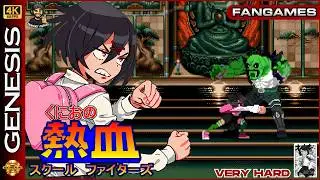 ✅ KUNIO NO NEKKETSU SCHOOL FIGHTERS - FINAL VERSION [SEGA GENESIS / 2025] VERY HARD - 4K HD 60 FPS 🔴