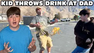 Kid Temper Tantrum Throws McDonalds Drink At Dad! [Original]