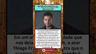 O GESTO SECRETO DE THIAGO FRAGOSO ATOR DOOU TODO O CACH&Ecirc; DA NOVELA E NINGU&Eacute;M SABIA