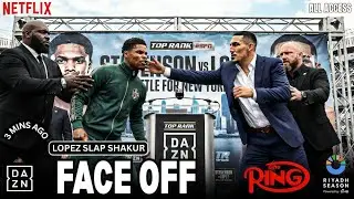 3 MINT AGO! Face-Off Turns Physical &mdash; Teofimo Lopez Slaps Shakur Stevenson