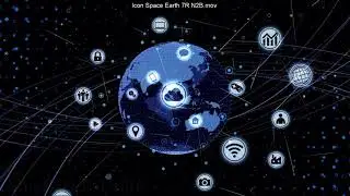 Technology Icon Network World Internet Digital devices on space Earth background 7M J2B merged