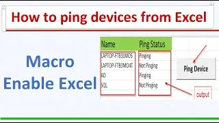 Device Ping from Excel file | Macro enable excel