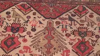 Ivory Background Tribal Antique Persian Bakshaish Rug 49508 by Nazmiyal
