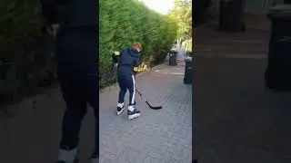 I got it through the gate on purpose this time #icehockey #streethockey