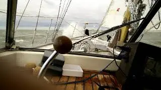 Sailing the IJsselmeer at 26 knots with full sail on my ketch rigged Trintella IV