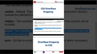 CSS Overflow Property | Overflow Property In CSS #css
