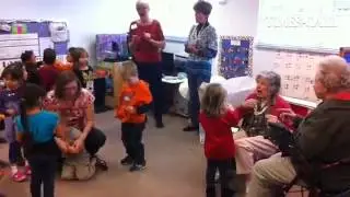 Wild Plum Center preschoolers sing for Atria #longmont seniors visiting their classroom Monday morni