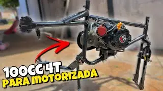 *NOVO* MOTOR 100cc 4T para BIKE MOTORIZADA | motorizando