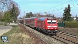 Markt Schwaben Am Erlberg mit Südostbayernbahn (Freitagsverstärker), Münchner S-Bahn, Güterzug
