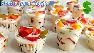 VASITOS DE POSTRE para VENDER Sin HORNO Gana DINERO desde Casa GELATINA DE FRUTAS || INCLUYE COSTOS