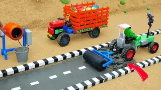 Diy tractor making asphalt road new technology | diy mini construction machine