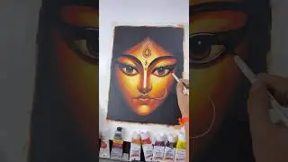 Maa Durga painting finishing ✨❤️🎨🖌️👀😳 #shorts #art #youtubeshorts #trending #maadurga #navaratri