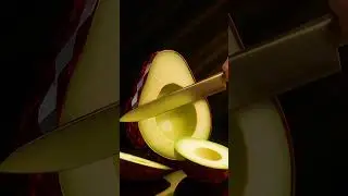 Satisfying Knife Rest on a Crystal Avocado | ASMR Fruit Art