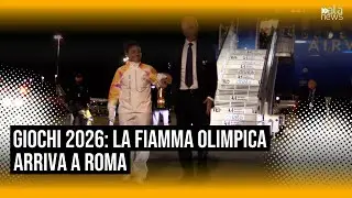 Milano - Cortina, la Fiamma Olimpica è arrivata a Roma con Paolini