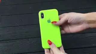 Чехол на iPhone X XS Silicone Case Lime Green