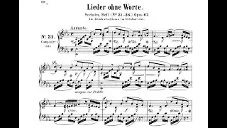 Felix Mendelssohn Bartholdy Songs Without Words Op 67