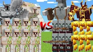 IRON GOLEMS vs PILLAGERS & BLAZES