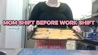 mom shift before work shift: meal prep, matcha, at eye lash extensions, etc..