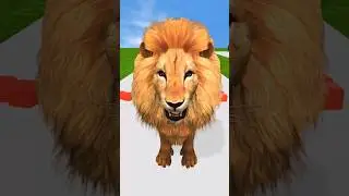 Long Slide Game With Elephant Gorilla Cow Fox Horse Lion Hippopotamus Tiger 3d Animal Game