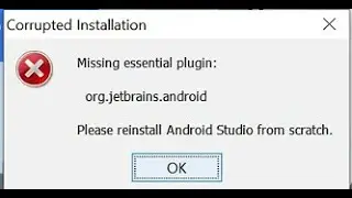 Missing essential plugin: org.jetbrains.android Android Studio