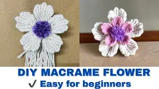 🌸 Macrame Cherry Blossom Tutorial &ndash; Easy Double Half Hitch | Patr&oacute;n de Flor de Cerezo F&aacute;cil