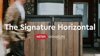 Keter Signature Horizontal Storage Shed | Versatile Outdoor Storage for Trash & Tools