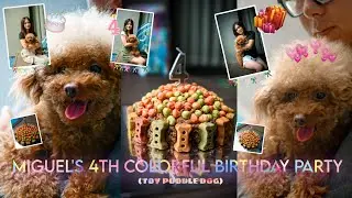MIGUEL'S COLORFUL 4TH BIRTHDAY PARTY (TOY POODLE DOG)