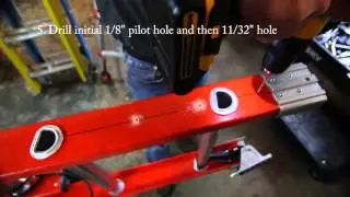 Levelok Permanent Mount Ladder Levelers Installation on Werner D6200 3 Extension Ladder