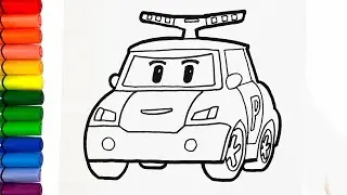 Drawing and coloring Robocar POLI || Robocar Poli step by step
