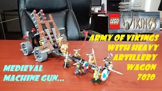 LEGO Army of Vikings with Heavy Artillery Wagon 7020... the Medieval Machine Gun