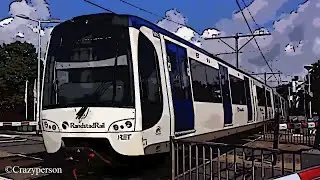 RET metro door spooroverweg Kleiweg (met beeld in cartoon & lijntekening)