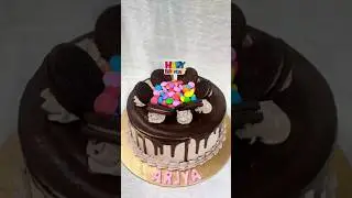 Chocolate Cake Decoration With Gems & Oreo...... #cakedecoration #cakedesign #cake #cakebake #baking