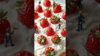 Layer by layer&hellip; the miniature strawberry dream cake 🍓💫#MiniatureBaking #MiniStrawberryCake