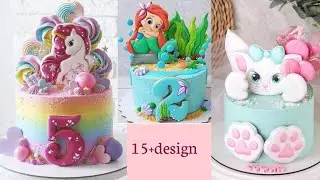 kids birthday cake design|unicorn theme cake|baby girls birthday cake design|jasmees home world
